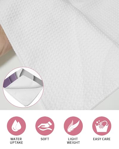 Ombre Purple Hand Towels Set,Waffle Weave Kitchen Towels 2 Pieces,Microfiber Hair Face Bath Tea Towel Absorbent Quick Drying Cleaning Dish Cloths,Abstract Geometric Grey Modern White 15.7"x23.6" - color: Purple, size: 2PCS,15.7"x23.6"