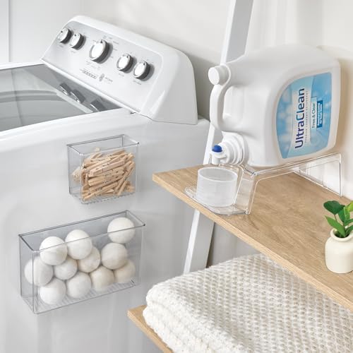 iDesign Laundry Detergent Holder, Clear | Liquid Detergent Stand, Laundry Room Organization - color: Clear, style: Pack of 1