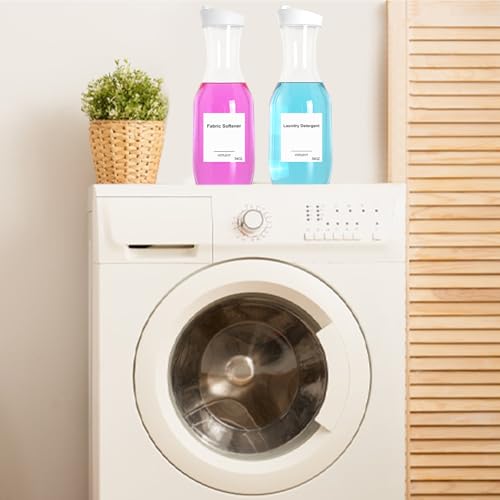 54 OZ Laundry Detergent Dispenser, Laundry Soap Dispenser, Liquid Laundry Detergent Container and Organizer, Clear Plastic Fabric Softener and Laundry Powder Dispenser for Laundry Room, 3Pack - color: 3p