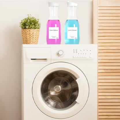 54 OZ Laundry Detergent Dispenser, Laundry Soap Dispenser, Liquid Laundry Detergent Container and Organizer, Clear Plastic Fabric Softener and Laundry Powder Dispenser for Laundry Room, 3Pack - color: 3p