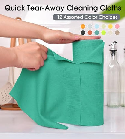 KitchLife Microfiber Cleaning Cloth Roll - Tear-Away Reusable Microfiber Paper Towels, Lint-Free, Washable, 20 Sheets for Kitchen, Car, Dishes, and Sensitive Surfaces (Emerald Green) - color: Emerald Green