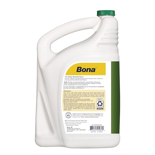 Bona Multi-Surface Floor Cleaner Refill - 128 fl oz - Lemon Mint - Residue-Free Floor Cleaning Solution refill for Spray Mop and Spray Bottles - For Use on Stone, Tile, Laminate, and Vinyl Floors - size: 128 Fl Oz (Pack of 1)
