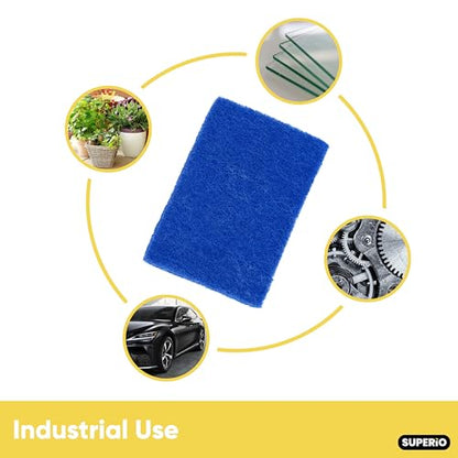 Superio Heavy Duty scouring Pads Non-Scratching Scrubber, Non-Scratch Cleaning Scrub Pads, Eco-Friendly Reusable Kitchen Scrubbing Pad, Great for Non-Stick Cookware