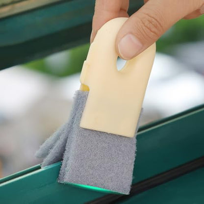 Groove Cleaning Brush Window Track Cleaner Window Sill Cleaner Sliding Door Track Crevice Clean Brushes,Beige - color: Beige