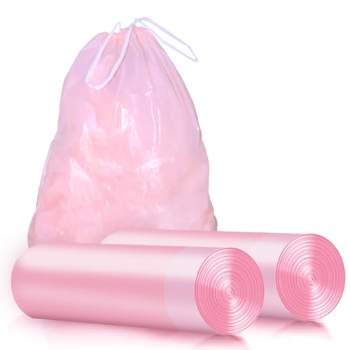 30 Gallon Large Drawstring Trash Bags, 30 Count Heavy Duty Garbage Bags, Thick & Strong, Leak Proof, Tear Resistant, for Kitchen, Outdoor, Commercial, Home, Office, Fits Big Trash Bins - color: Pink-30 Count