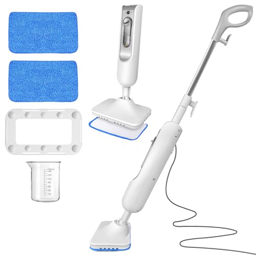 Hardwood Floor Mop and Steam Cleaner, 1500W Floor Steamer with 13.5oz Large Tank, 16ft Long Cord, 2 Microfiber Cloths, Efficient Electric Power Steam Mops for Floor Cleaning, Laminate, Marble, Tile