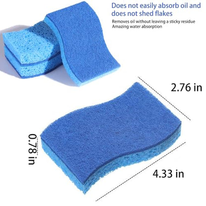 4 Pack Non-Scratch Scrub Sponges, Long Lasting Heavy Duty Kitchen Cleaning Sponges, Kitchen Sponges for Cleaning Home, Dishes and Bathroom & More
