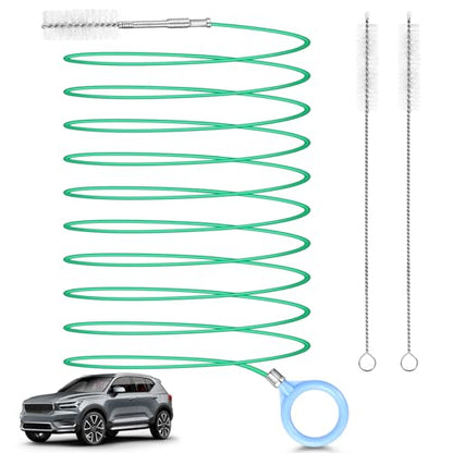 Auto Sunroof Drain Cleaning Tool,394Inch Long Pipe Cleaner for Car,Flexible Tube Cleaning Brush with 2Pcs 7.9inch Cleaning Brush Skinny Pipe Drain Dredge Cleaning Tool for Car Sunroof Wiper Drain Hole - size: 1000cm