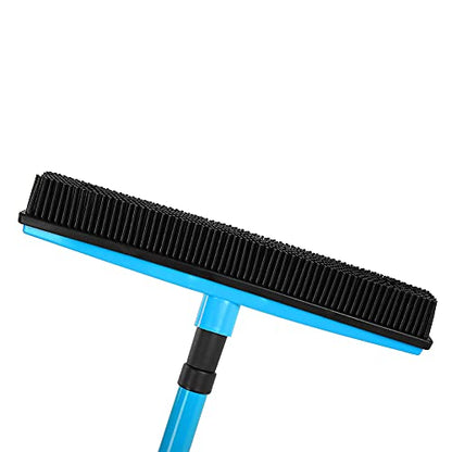 Pet Carpet Cleaning Brush, Rubber Hair Broom with Telescoping Handle, Red - Efficient Fur Removal, Easy Maintenance, Ideal for Pets and Homes (Blue) - color: Blue