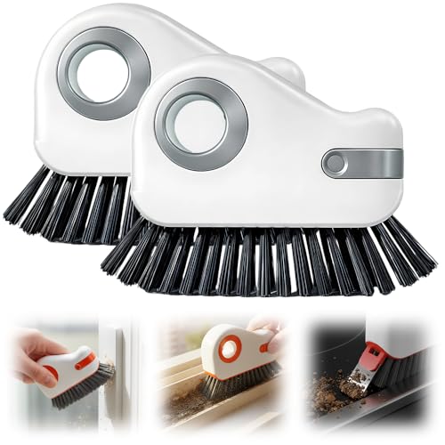 2 in 1 Groove Cleaning Brush, 2026 New Hard Bristle Brush, Multifunction Window Track Brush for Household Cleaning Tool, Compact Track Cleaning Brush for Sliding Door Track Cleaner (Gray,2) - color: Gray,2