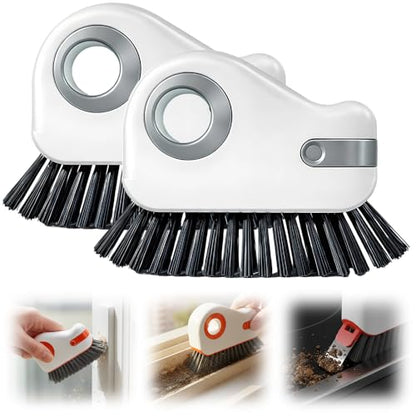 2 in 1 Groove Cleaning Brush, 2026 New Hard Bristle Brush, Multifunction Window Track Brush for Household Cleaning Tool, Compact Track Cleaning Brush for Sliding Door Track Cleaner (Gray,2) - color: Gray,2