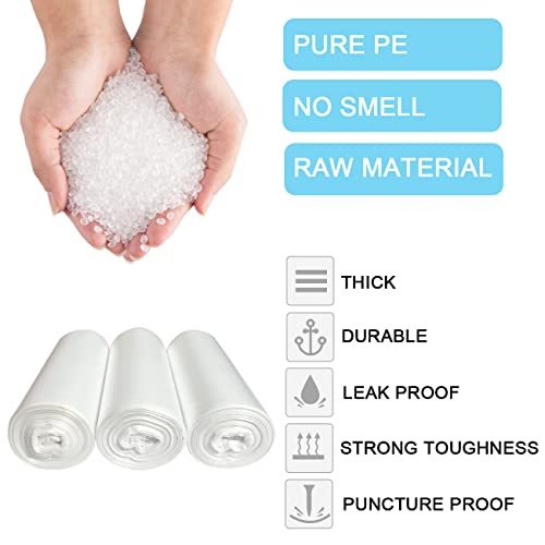 SOSOHOME 6 Gallon Trash Bags, Small Garbage Bags, Fits 5-6 Gallon Bins, Clear Wastebasket Trash Liners, 75 Counts - size: 25 Count (Pack of 3)