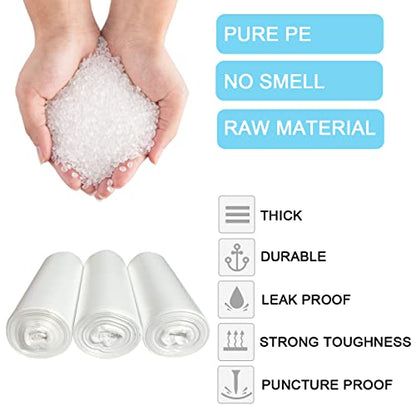 SOSOHOME 6 Gallon Trash Bags, Small Garbage Bags, Fits 5-6 Gallon Bins, Clear Wastebasket Trash Liners, 75 Counts - size: 25 Count (Pack of 3)