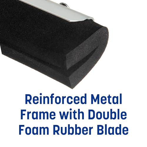SPARTA Flo-Pac Double Foam Floor Rubber Squeegee Window Squeegee with Heavy Duty Steel Frame for Floor, Bathroom, Kitchen, Concrete, Tile, Garage, Commercial Use, 22 Inches, Black - size: 22 Inches