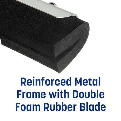 SPARTA Flo-Pac Double Foam Floor Rubber Squeegee Window Squeegee with Heavy Duty Steel Frame for Floor, Bathroom, Kitchen, Concrete, Tile, Garage, Commercial Use, 22 Inches, Black - size: 22 Inches