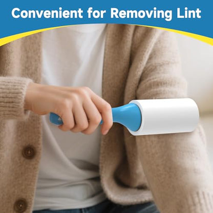 Swihauk 600 Sheets Extra Sticky Lint Rollers for Pet Hair, Easy Spiral Tear Lint Roller for Clothes with Ergonomic Handle, Multipurpose Lint Remover for Furniture, Carpet, Car Seat - size: 600 Sheets