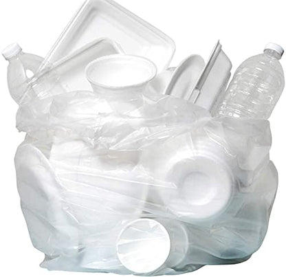Aluf Plastics High Density Trash Bags, 10 Gallon, 4000 Count, 8 Micron (eq), 24" x 24", Clear, for Bathroom, Office, Industrial, Commercial, Janitorial, Municipal, Recycling - color: Clear, style: 7-10 Gal, 8 Micron Equiv, 4,000 Count