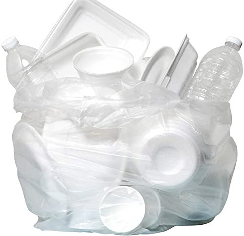 Aluf Plastics High Density Trash Bags, 20-30 Gallon, 2000 Count, 13 Micron (eq), 30" x 37", Clear, for Bathroom, Office, Industrial, Commercial, Janitorial, Municipal, Recycling - color: Clear, style: 20-30 Gal, 13 Micron Equiv, 2,000 Count
