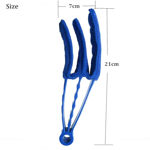 Universal Window Shutter Cleaning Brush, 2 PCS Venetian Blind Cleaner Brush, Microfiber Duster Tool for Window Blinds,Air Vents, Keyboard, Car AC, Washable Reusable Gap Cleaning Brushes (Blue) - color: Blue