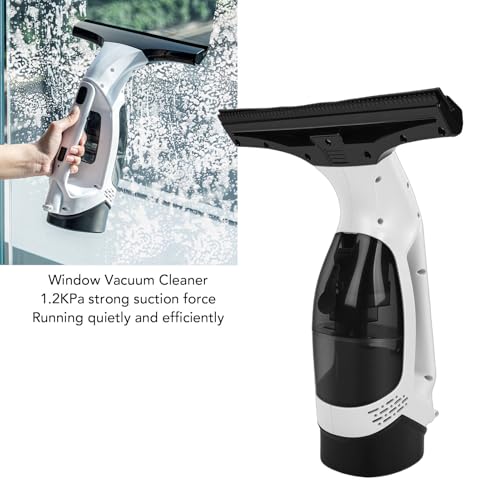 Cordless Window Squeegee, 1200Pa Electric Window Vacuum Cleaner with 2000mAh & 150ml Water Collection Tank Portable Cleaning Kit for Glass Doors Tiles Mirrors Car