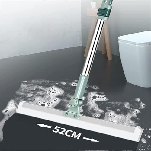 Magic Broom Sweeper for Floor Cleaning – Multifunctional Silicone Wiper Mop with Stainless Steel Extendable Handle – Wet & Dry Use – Bathroom Floor Wiper & Window Squeegee Viper