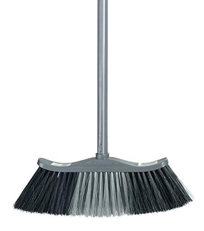 Superio Set of Grey Broom and Matching Dustpan Broom Has a 48” Handle, Durable Plastic Dustpan with Comfort Grip Handle - color: Dark Grey, size: Sweep Set