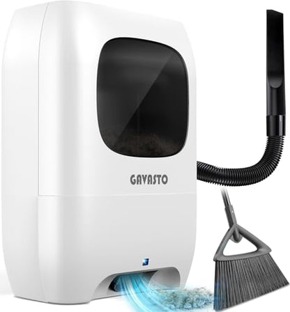 GAVASTO Pro Touchless Vacuum Automatic Dustpan - Ultra Fast & Powerful - Great for Sweeping Salon Pet Hair Food Dirt Kitchen, Canister Vacuum Cleaner Trash Can, Bagless, Auto Sensors, 1500 Watt-White - color: White