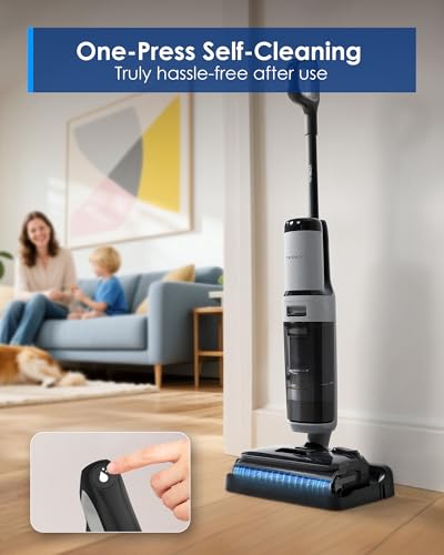 Tineco Floor ONE i5 Stretch Wet Dry Vacuum Cleaner, Vacuum & Mop in One Step, 20kpa Powerful Suction, 180° Lay-Flat Design, Anti-Tangle Design, Dual-Sided Edge Cleaning, Up to 30* Minutes Runtime - style: Floor One i5 Stretch
