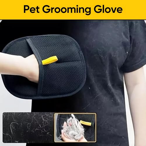 SakerPlus Pet Hair Removal Glove Reusable Anti Static Pet Fur Remover Glove for Furniture Clothes Bedding and More for Dogs and Cats Multi Surface Hair Cleaner Tool (1 pcs) - color: 1 pcs