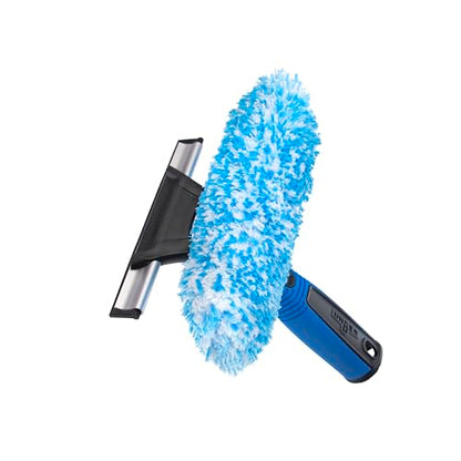 Unger Professional Connect and Clean 2-in-1 Squeegee and Scrubber, 6” Window Cleaning Tool, Commercial and Residential Use, Washer Cleaner Supplies to Remove Excess Water and Dry