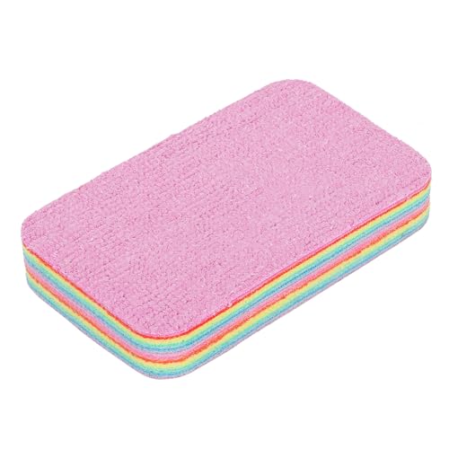 Super Absorbent 12-Layer Microfiber Sponge Block, Tearable for Multiple Uses, Multi-Color Rainbow Design Drip-Free Large Sponges for Home, Kitchen, Bathroom, Damp Dusting & All-Purpose Clean