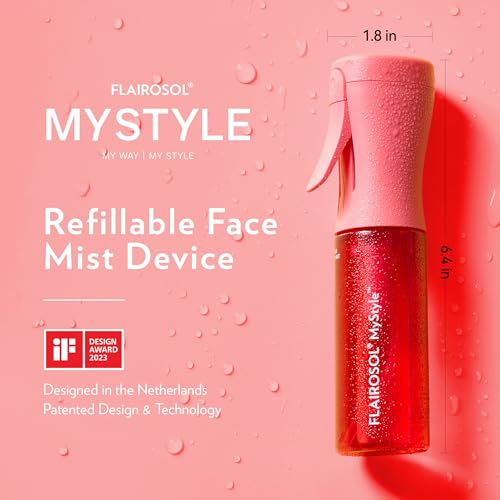 FLAIROSOL MyStyle, Spray Bottle for Hair - Small Travel Spray Bottle, Ultra Fine Continuous Water Mist for Face, Hairstyling, Salon, Cleaning, Beauty, Toners, Hydration & Makeup, 3.04oz / 90ml, Pink - color: Pink, style: 1 Pack