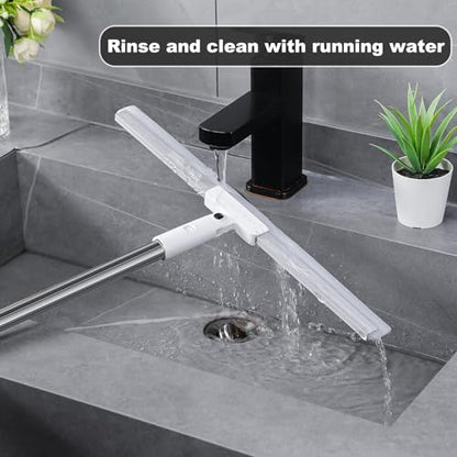 Rubber Squeegee Broom for Floor,62" Long Handle Window Squeegee, Silicone Pet Hair Remover,Magic Squeegee Broom for Indoor Cleaning,Cleans Glass, Hair, fine dust, Liquids, Suitable Smooth Floors, Rugs - size: Large (1 in 1)