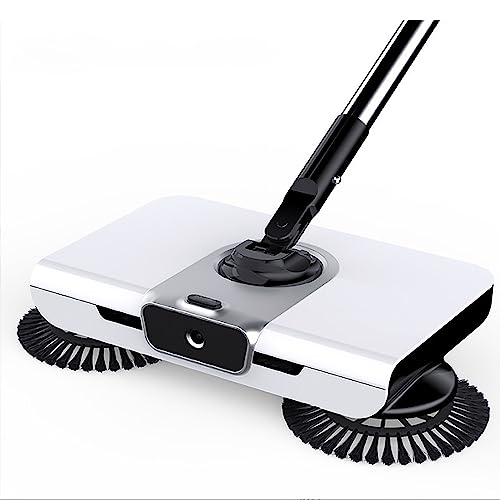 ERICAT Hand Push Floor Sweeper, Lazy Sweeper Machine with Handle, 90° Rotating Cleaning Sweeper, Low Noise and Non-Electric,Removable Waste Chute and Easy to Operate, for Home Office Carpet Cleaning