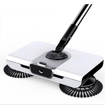 ERICAT Hand Push Floor Sweeper, Lazy Sweeper Machine with Handle, 90° Rotating Cleaning Sweeper, Low Noise and Non-Electric,Removable Waste Chute and Easy to Operate, for Home Office Carpet Cleaning