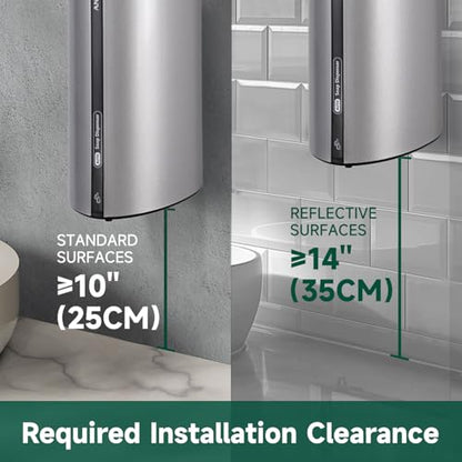 anydry 29fl.oz/850ml Commercial Automatic Liquid Soap Dispenser Wall-Mounted Large Capacity Model AD1209 Silver - color: Silver