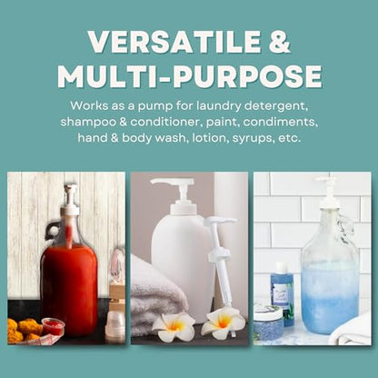 Gallon Pump Dispenser | for Plastic or Glass Bottles | Heavy-Duty Leak Proof for Commercial and Household Use | Pump for Gallon Jug | Non-BPA Plastic (Pack of 2) - size: Pack of 2
