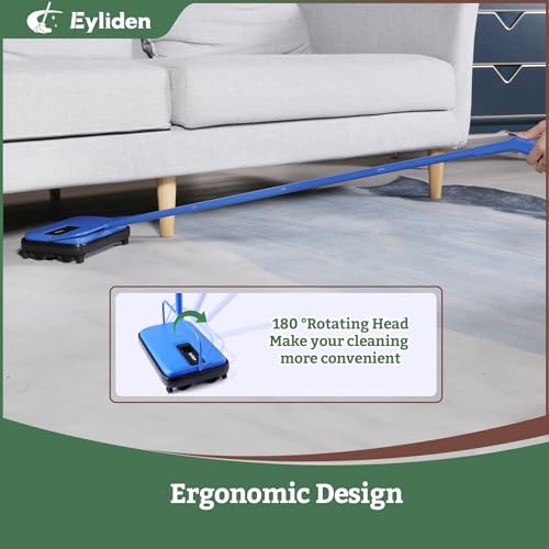 Eyliden Carpet Sweeper, Mini Size Lightweight Hand Push - No Noise, Non-Electric, Easy Manual Sweeping Only for Carpet Cleaning (Blue) - color: Blue