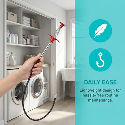 35 inch Drain Snake Hair Drain Clog Remover Tool,Flexible Grabber Claw Pick Up Reacher Tool for Litter Pick, Toilet, Sewer, Shower, Kitchen Sink