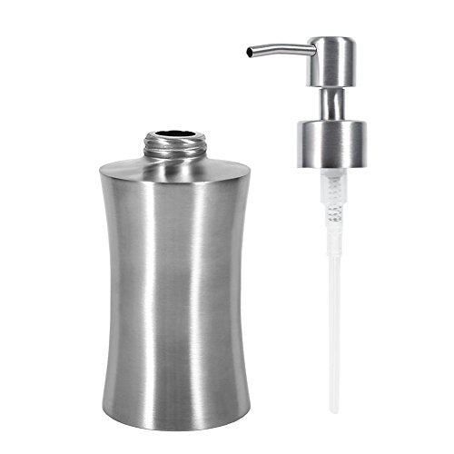 Stainless Steel Liquid Soap Dispenser, Pump Design with Wide Open Mouth for Easy Refill, Refillable Shampoo Lotion Bottl - color: 400ml