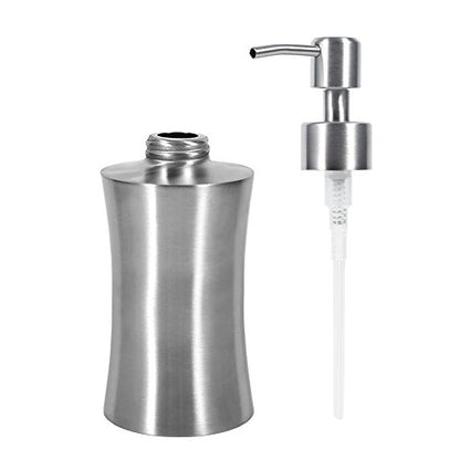 Stainless Steel Liquid Soap Dispenser, Pump Design with Wide Open Mouth for Easy Refill, Refillable Shampoo Lotion Bottl - color: 400ml