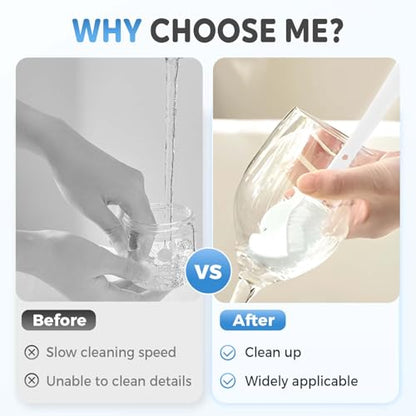 360° Flexible Silicone Bottle Brush with Long Handle, New Bottle Cleaning Brush, Deep Cleaning Brush for Narrow Neck Bottles Silicone Bottle Brush (White-1PC) - color: White-1pc