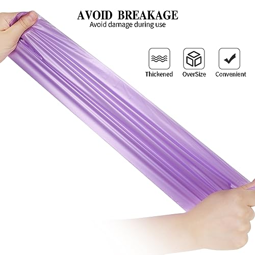 5 Rolls Small Trash Bags - 200 Counts Durable 4 Gallon Small Garbage Bags for home office kitchen Bathroom Bedroom Trash Can liners（Purple） - color: 200 Count Purple