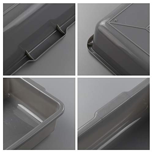 4 Packs 8 Liter Grey Commercial Bus Tub Box Tote Dishpan - color: Grey, size: 8 L