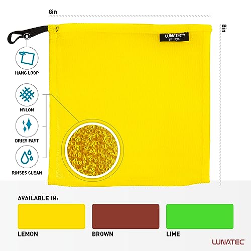 Lunatec Odor-Free Kitchen Dishcloths. A Scrubber and scouring pad for All Surfaces. (4-Pack) - color: Lemon