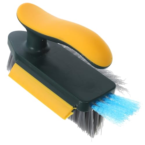 VICASKY Groove Gap Cleaning Brush for Small Spaces, Long Handle Bathroom Floor Scrubber, Sink and Window Track Scrub Brush for Crevice and Corner Cleaning, 1pcs Yellow-Green