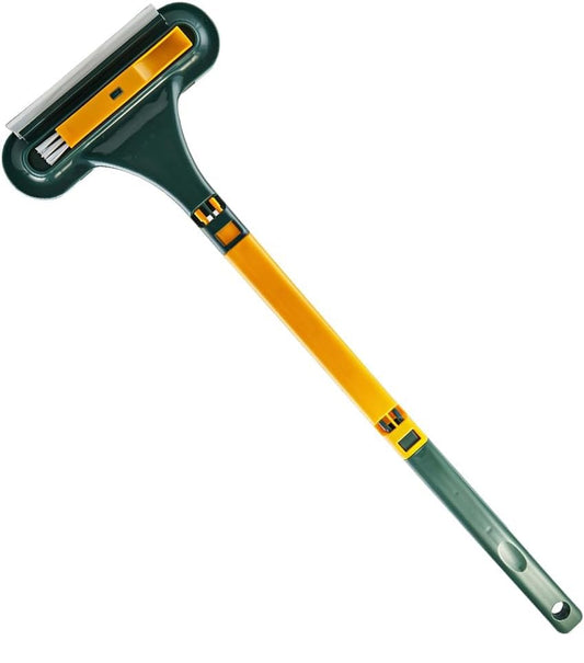 Window Screen Cleaning Brush, 2 in 1 Screen Cleaner Tool with Squeegee, Multi-Purpose for Patio, Door, Porch Screens (Yellow) - color: Yellow