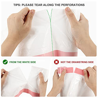 Drawstring Small Trash Bags, Magesh 4 Gallon Drawstring Extra Thick Garbage Bags Unscented, Quick Cinch for Bathroom Kitchen Office Small Can, 44 Count, White - style: 4G Drawstring White 44
