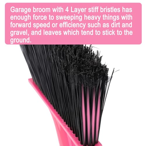 KeFanta Heavy Duty Broom, Outdoor Broom with 54.7" Long Handle, Commercial Brooms for Sweeping Outdoor Concrete Courtyard Garage Patio Indoor Home Floor Kitchen Office Lobby