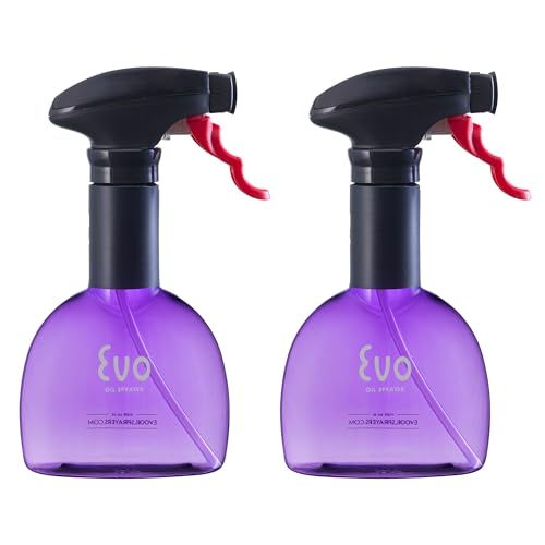 Evo Oil Sprayer Minis, Non-Aerosol for Olive, Cooking Oils, and Vinegars, Purple, 8-Ounce Capacity, Set of 2 - color: Purple